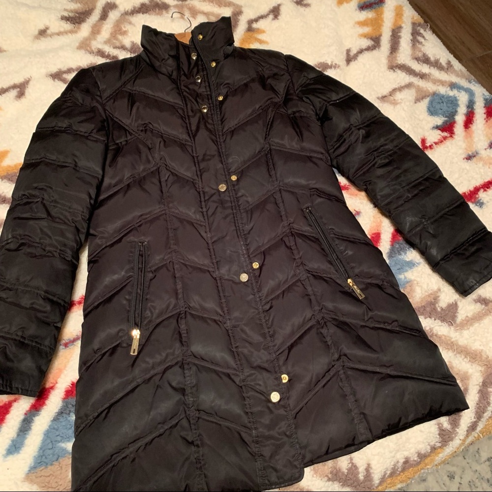 Kenneth Cole longline fitted puffer coat